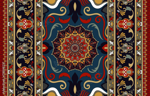Ethnic tribal pattern, mandala, ikat, seamless pattern of fabric and wallpaper.