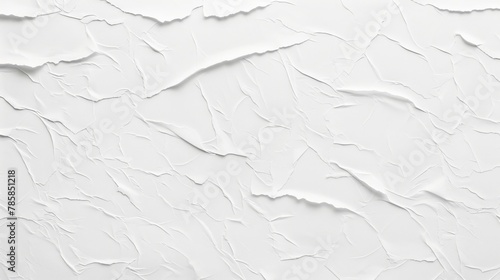 White paper wall. White creased texture background