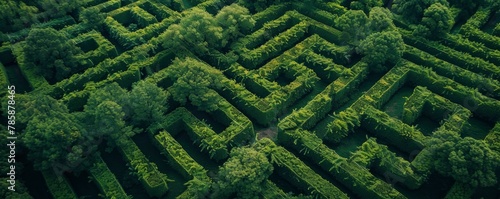  a layered greenery plants maze captured from a height.