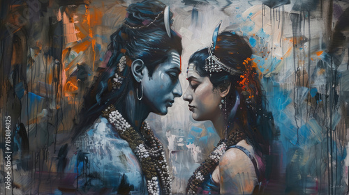Lord shiva and parvathy creative concept
