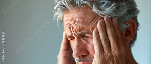 Man suffering from a migraine