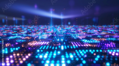 Hi Tech Network Connection Grid futuristic abstract background