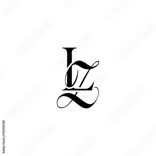 Initial Mixed Letter Logo. Logotype design. Simple Luxury Black Flat Vector LZ