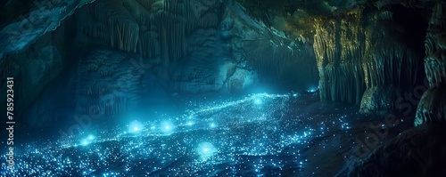 Ethereal Glow of Subterranean Spirits in a Pitch Black Cave
