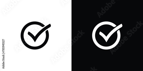 Check mark icon and black cross icon in circle approved symbol, Vector illustration, logo template design.