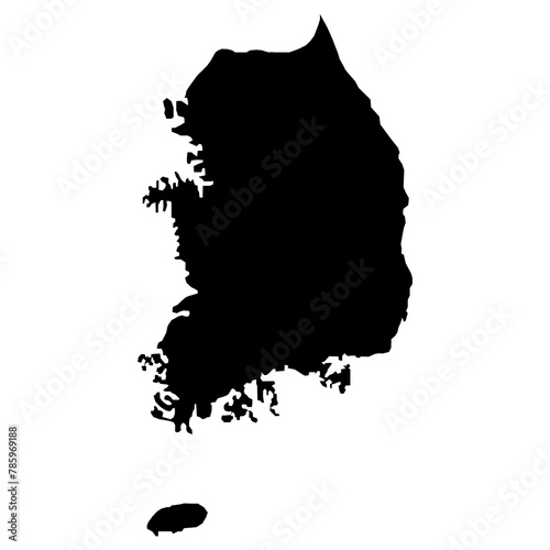 Map of south korea isolated on Transparent background.