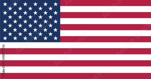 American flag vector on white with grange texture. 