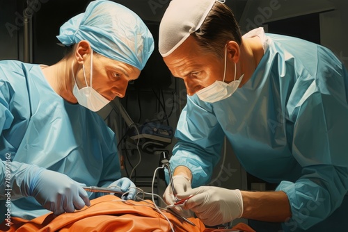  Male, 44, Swedish anesthesiologist, preparing a patient for surgery in the preoperative area