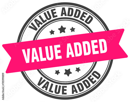 value added stamp. value added label on transparent background. round sign