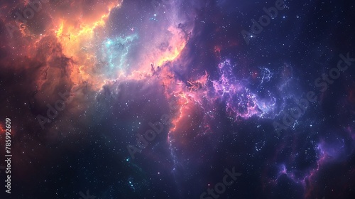 Abstract wallpaper of astrophysics concept, beautiful cosmic space nebula and galaxy