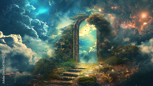Gate to other world fantasy theme ation of the
