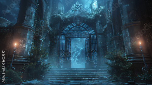 Huge and majestic gates to dark fantasy