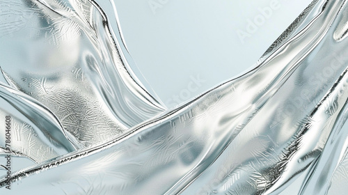 Icy silver metals with frost etchings merge into sky blue for a wintry theme.