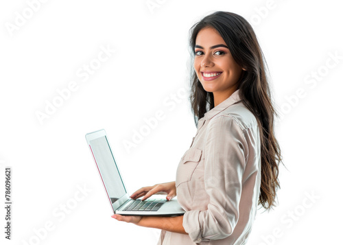 South American Woman with Laptop