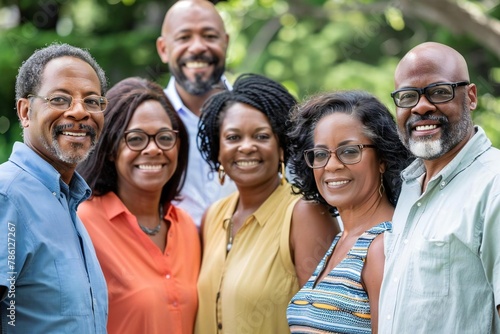 Diverse African American Homeowners Association Team in Community Block