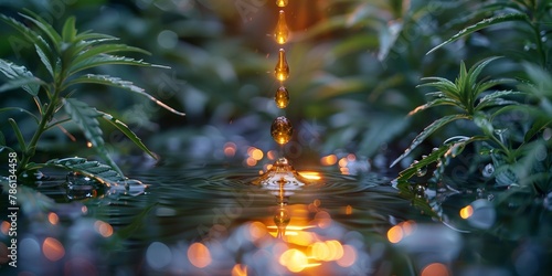 Close-up of a drop of water conveying the beauty of the purity and freshness of nature.