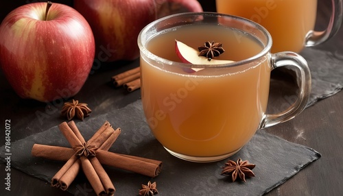 Warm apple cider with cinnamon, star anice and cardamom