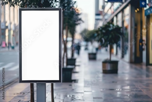 blank digital screen or signboard mockup for advertisement in public space display concept