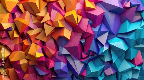 Backdrop with a variety of colorful polygonal shapes