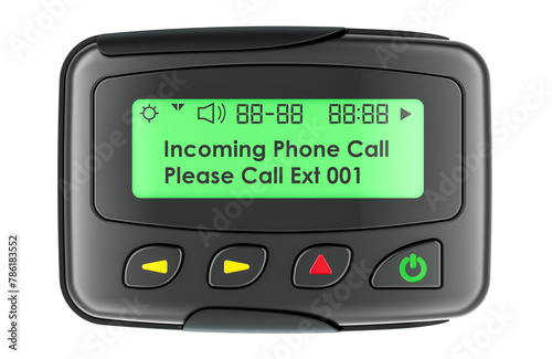 Pager, beeper. 3D rendering isolated on transparent background