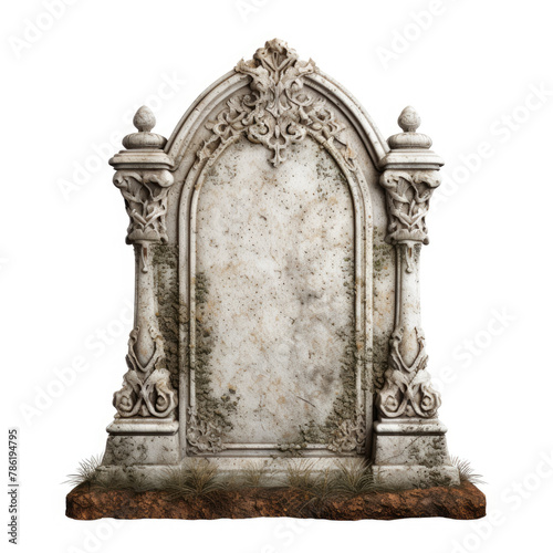 Isolated Tombstone Gravestone on White Background