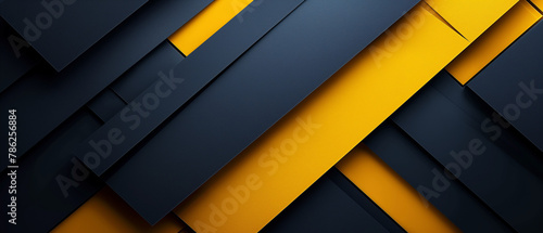 Abstract corporate design with sharp angles in navy blue and vibrant yellow, perfect for a cuttingedge tech firmgradient scheme