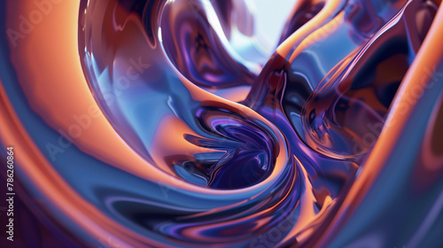 Witness mesmerizing patterns materialize and dissolve in an ever-changing choreography of movement and color within an abstract 3D fluid dynamics animation.