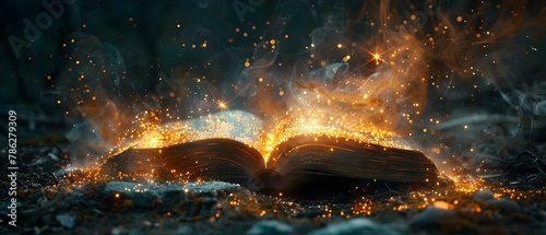 Enchanted Tome Illuminating Whispers of Magic. Concept Fantasy Illustrations, Mystical Symbols, Ancient Spells, Magical Book Illustrations