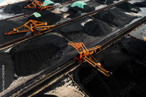 a coal storage yard in Ningbo City, China