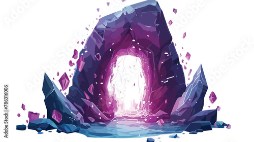 Mystical portal crackling with arcane energy vector illustration