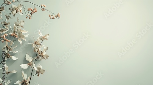 Serene Botanicals on Pastel Background