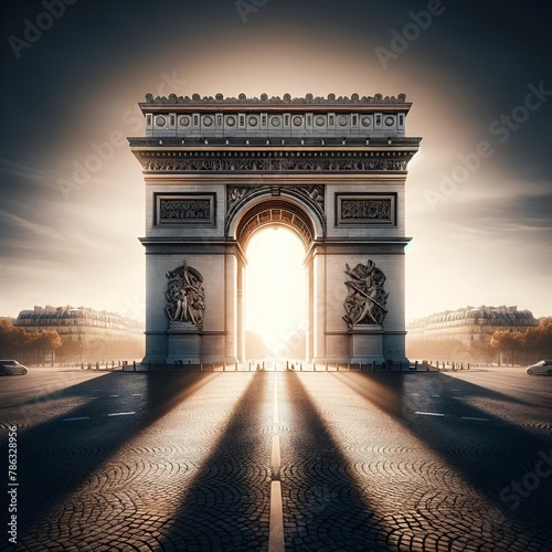 Illustration of the arc de triomphe in paris