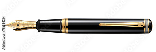 PNG Black fountain pen white background paper nib