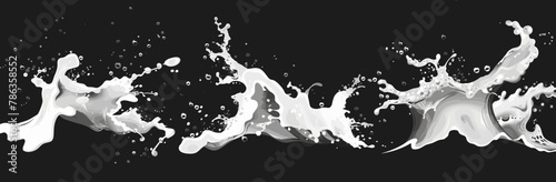 a splash of milk on a black background