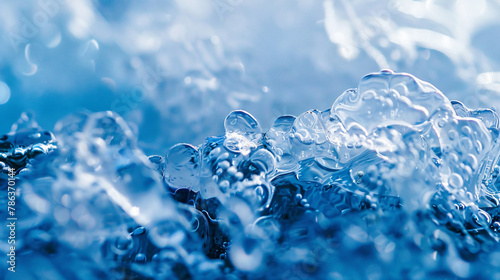 Frozen water can be clear or bluish white depending on