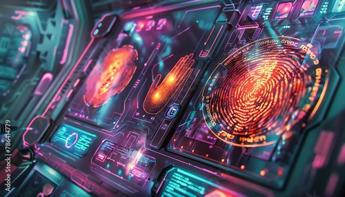 A 3D animator showcasing the possibilities of combining fingerprints with futuristic tech visuals