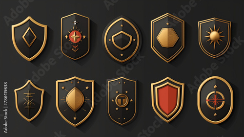 Old badges. Vintage sign, retro premium badge and logo emblem frame vector set