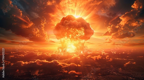 A devastating nuclear blast destroys everything in its path.