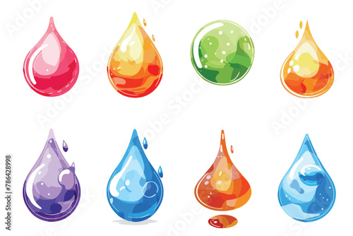 vector collorfull set of water drops