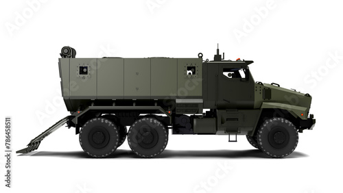 3d render Russian military vehicle for soldiers front look
