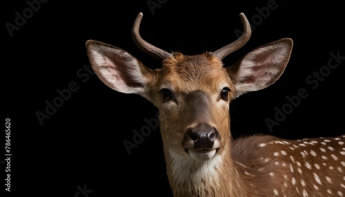 Deer in front of black background