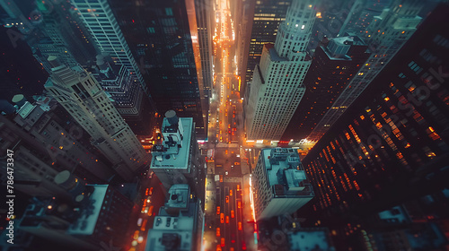 Time-lapse of city traffic from a high vantage point, science and technology, copy space