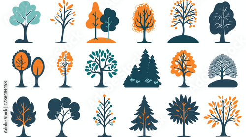Tree icon. Tree vector set. Linear icon collection. fl