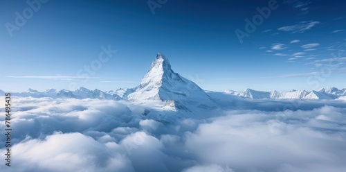 Majestic peak of the Matterhorn mountain in Switzerland. Generate AI image