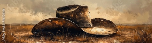 Drawing of a cowboy hat, a symbol of the wild west