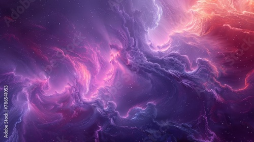 Majestic Cosmic Nebula with Swirling Pink and Purple Hues