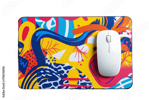 Colorful Abstract Mouse Pad Design - Isolated on White Transparent Background, PNG 