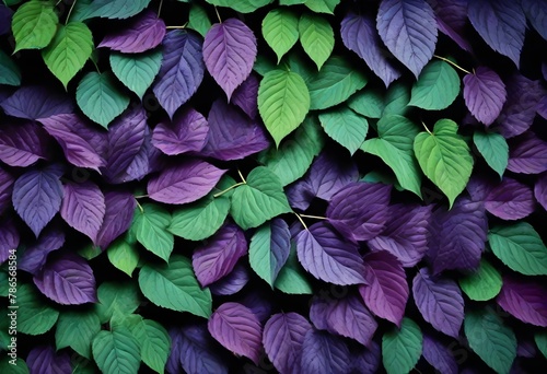 Dark purple leaves densely covering the frame with subtle variations in hue and some leaves having green stems