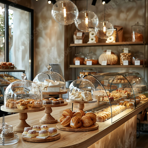A charming image of a minimalist bakery counter where the focus is on the quality not quantity