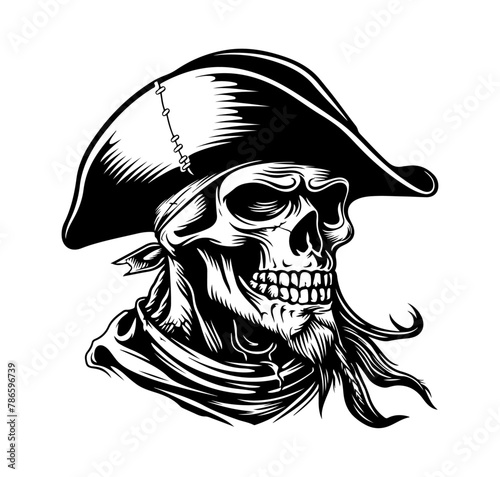 Pirat Skelett Kopf Vektor Tattoo Schädel